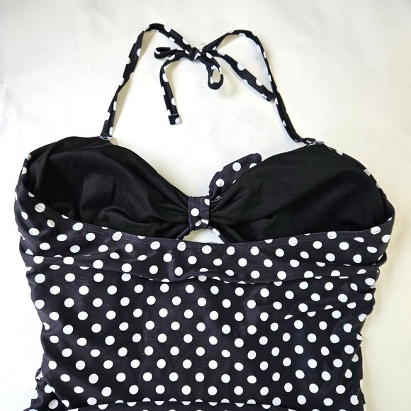 Womens Retro Polka Dot Halter One-Piece Swimsuit XXL Beach Pool Sexy Stylish - Picture 7 of 8